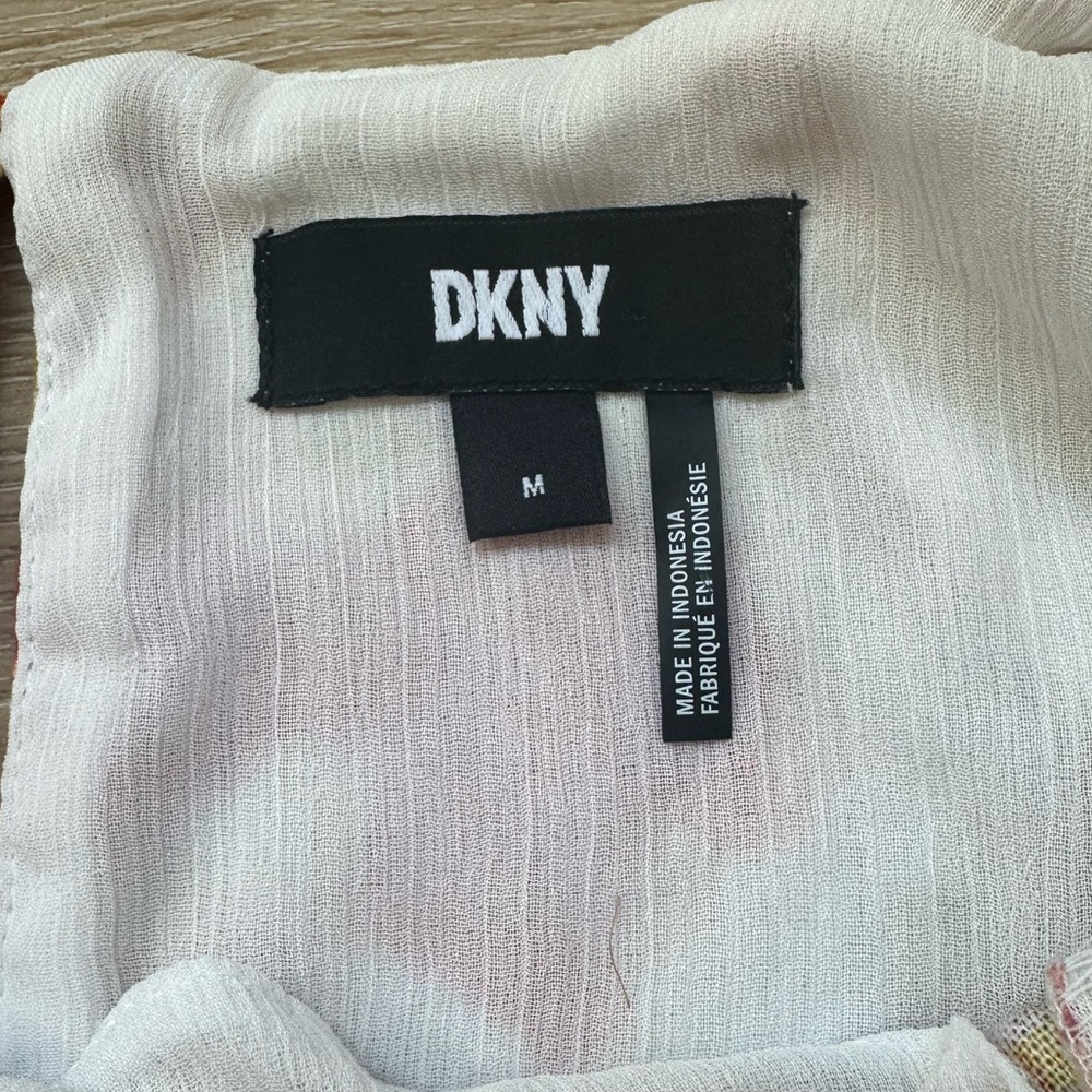 Dkny Puff Sleeve linen Blouse M - Picture 6 of 10